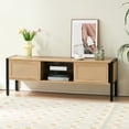 thumbnail image 1 of 54.33" Rattan - Covered TV Cabinet with 16 - Color Lighting / Immersive Experience for Movie Nights, 1 of 6