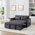 thumbnail image 1 of 54.33 inch versatile foldable sofa bed in 3 lengths, modern sofa sofa sofa velvet pull-out bed, adjustable back (GRAY), 1 of 9