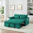 thumbnail image 1 of 54.33 inch versatile foldable sofa bed in 3 lengths, modern sofa sofa sofa velvet pull-out bed, adjustable back (GREEN), 1 of 9