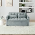 thumbnail image 1 of 54.33 inch versatile foldable sofa bed in 3 lengths, modern sofa velvet pull-out bed, adjustable back (Light Gray), 1 of 9