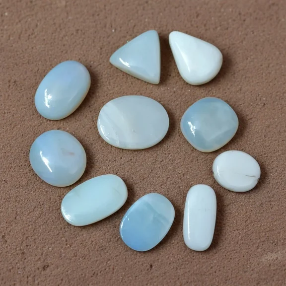 54.35 Carats Of Natural Australian Opal Fair & Good Quality Ring Size, 10 Pcs Lot - 12 to 19 mm
