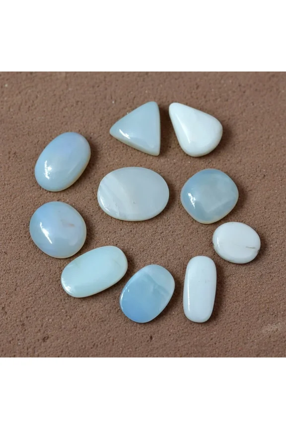54.35 Carats Of Natural Australian Opal Fair & Good Quality Ring Size, 10 Pcs Lot - 12 to 19 mm