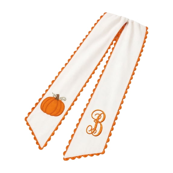54.3Inch Fall Wreath Sash,Double Pattern Satin Ribbon Scarf with RIC Rac Trim, Front Door Ribbon Sash for Halloween Fall Autumn Thanksgiving Harvest Porch Decor