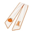 thumbnail image 1 of 54.3Inch Fall Wreath Sash,Double Pattern Satin Ribbon Scarf with RIC Rac Trim, Front Door Ribbon Sash for Halloween Fall Autumn Thanksgiving Harvest Porch Decor, 1 of 3