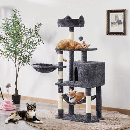 54.5" Cat Tree Tower with Scratching Posts, Multiple Colors