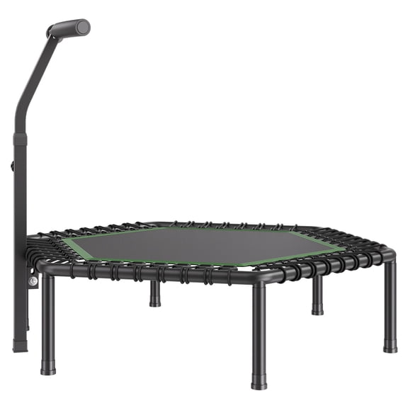 54.5 Inch Mini Trampoline 450 lb Max Load, Fitness Rebounder, Adjustable 3-Level & Foam Handle, Quiet Stable for Indoor/Outdoor