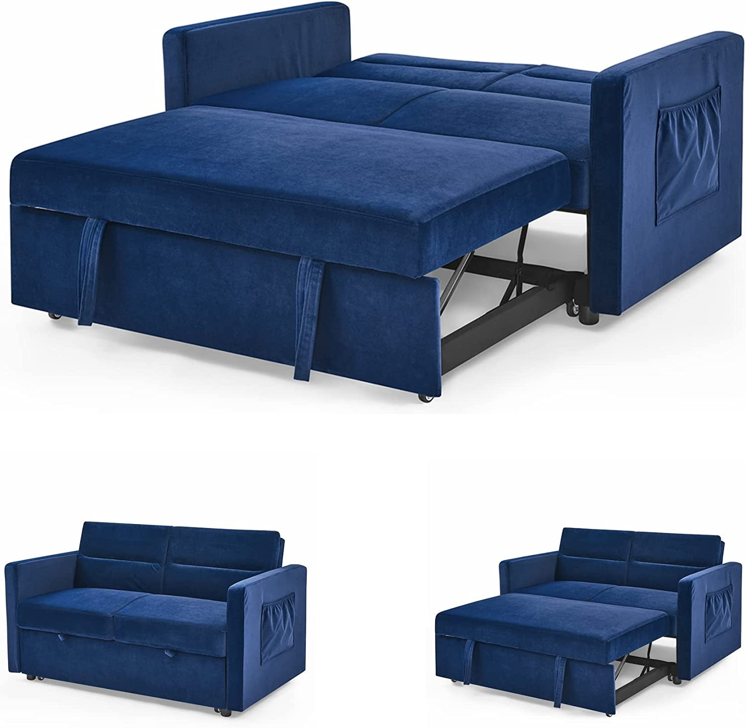 54.5" Pull Out Sofa Sleeper, 3in1 Convertible Sleeper Sofa Bed for