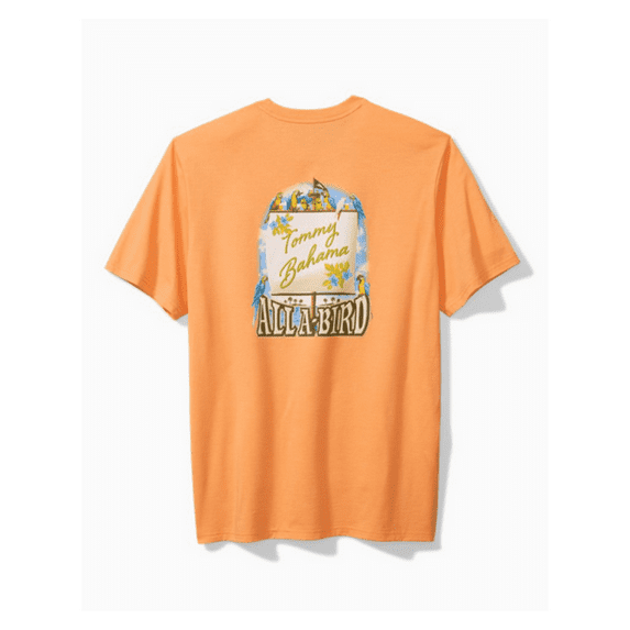 $54.50 Tommy Bahama Men's, All A Bird Graphic T-Shirt, Orange Peel Heather, M