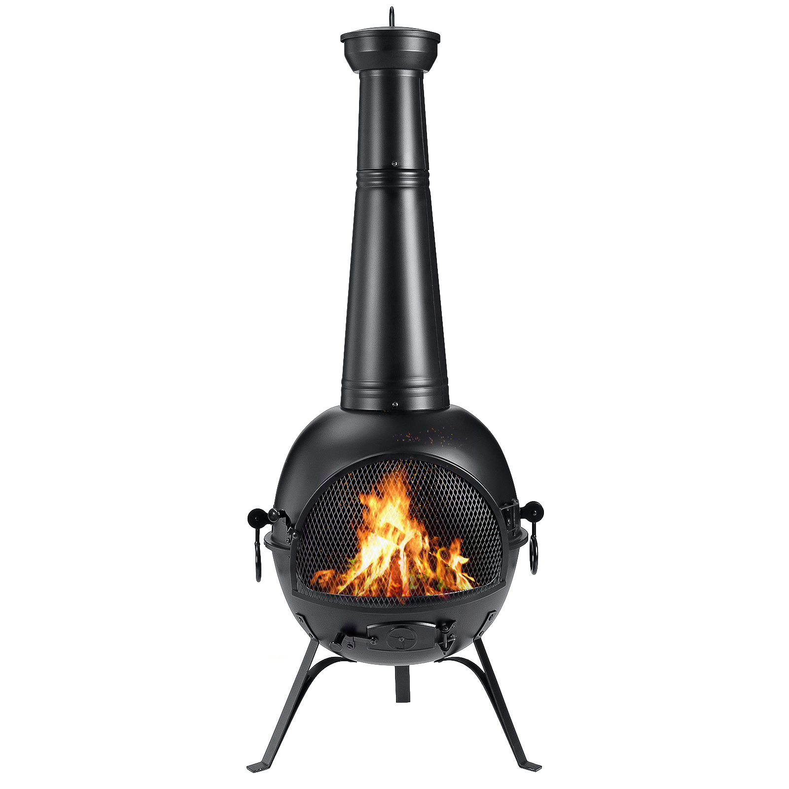 54.5in Fire Pit Chimenea Fireplace Cast Iron Outdoor Fireplace Garden ...