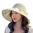 thumbnail image 1 of 54-60cm hat circumference foldable sunscreen hat female anti-ultraviolet hollow breathable fisherman hat - Beige, 1 of 5