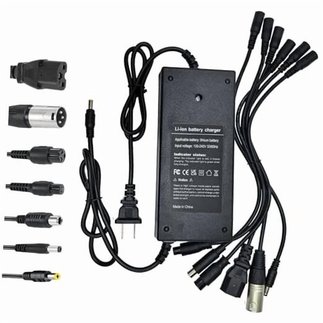 54.6V 2A Charger(7 Plugs) Universal for 13S 48V Li-ion Battery，Fast and Safe