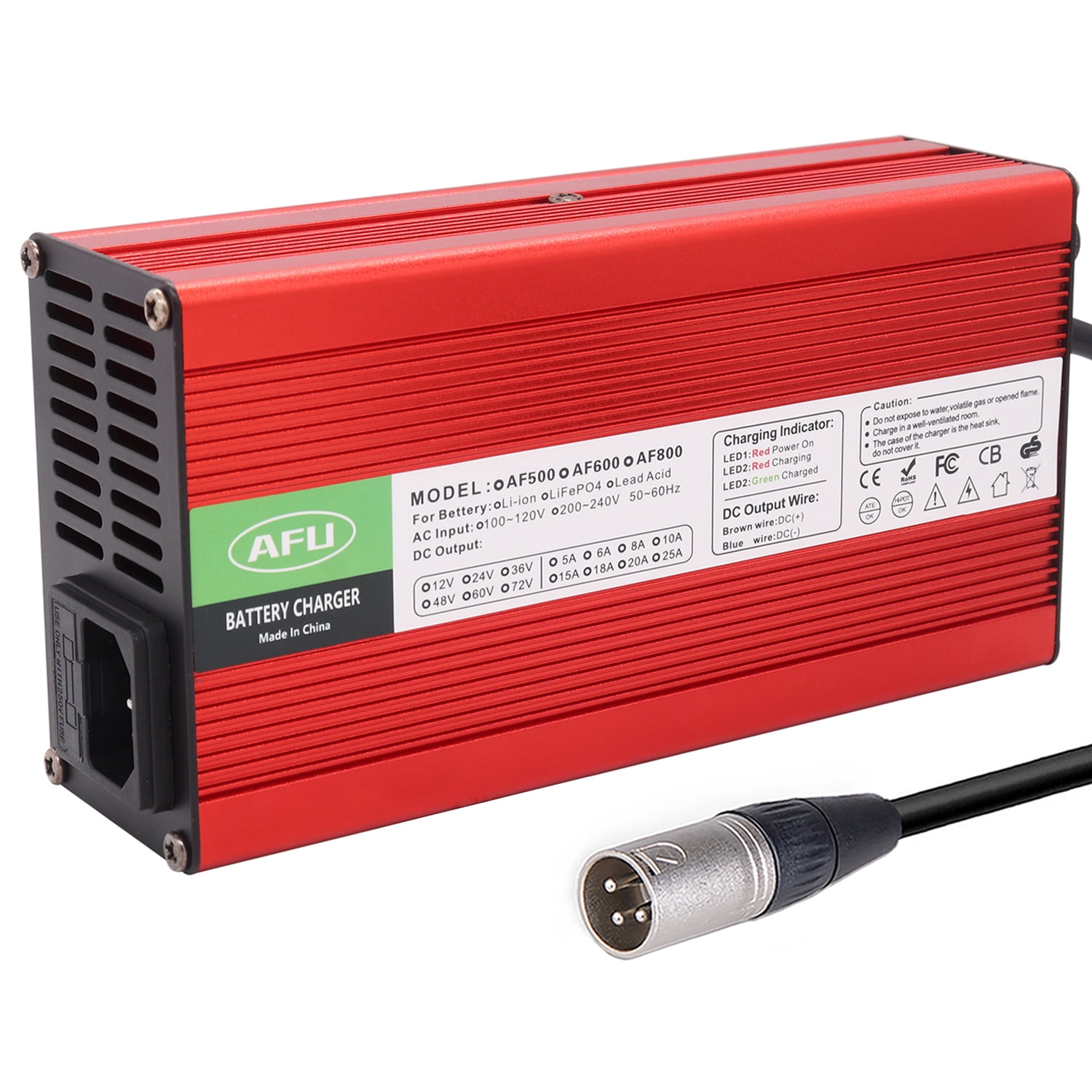 Chargeur Intelligent 54.6V 12A Pour Batterie Lithium 13S 48V - Écran LCD - XLR 3 Broches