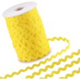 thumbnail image 1 of 54.6Yds/50m Rick Rack Trim Ribbon Yellow Wave Bending Fringe Trim 0.2"/5mm Woven Webbing Edge Lace Zig Zag Ribbon for Sewing Crafts Dress Embellishment Wedding Party Gift Wrapping DIY, 1 of 9