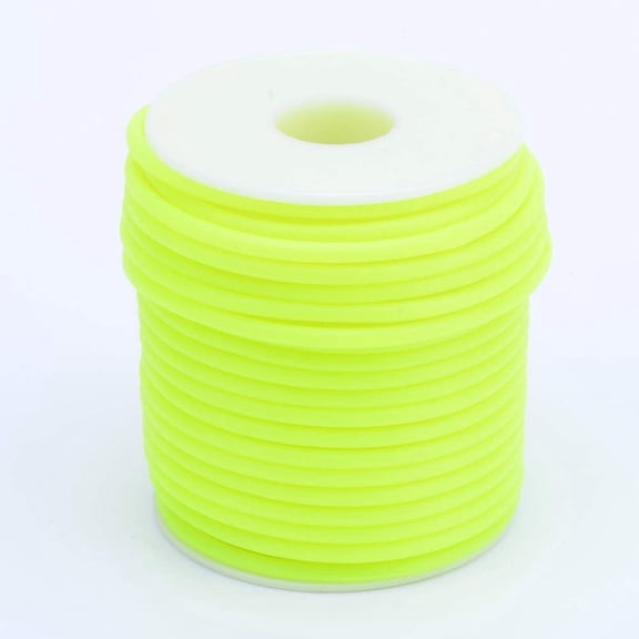 54.7 Yards 2mm Hollow Pipe PVC Tubular Rubber Cord with 1mm Hole Green Yellow Plastic Lacing Cord Tubing Knitting Barber Thread Wrapped Around White Plastic Spool for Versatile Applications diy