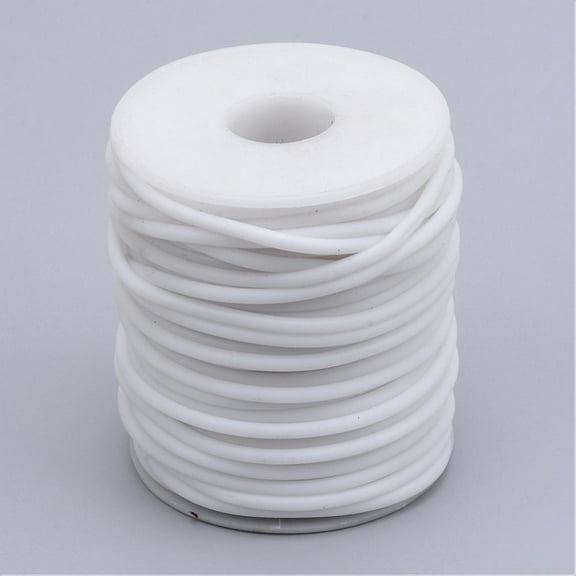 54.7 Yards 2mm Hollow Pipe PVC Tubular Rubber Cord with 1mm Hole White Plastic Lacing String Tubing Knitting Barber Cord Wrapped Around White Plastic