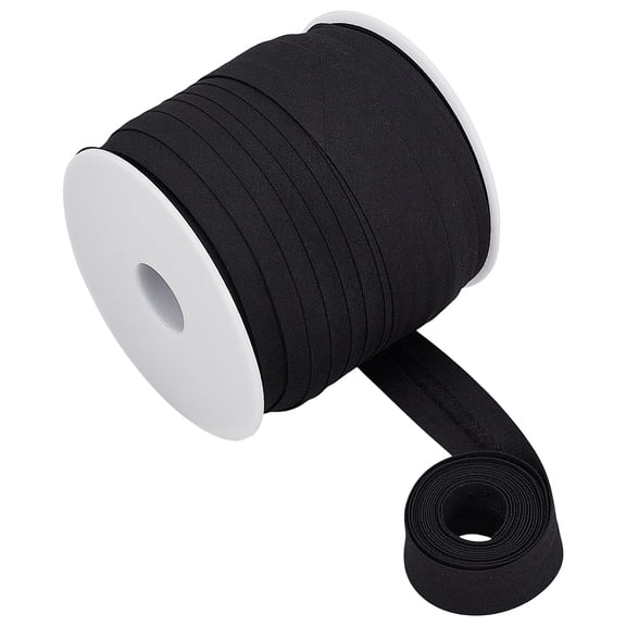 54.7 Yards Single Fold Bias Tape 7/8 Inch Wide Black Polycotton Bias Binding Tape Hemming Ribbon for DIY Garment Sewing Seaming Piping Quilting