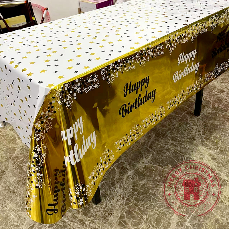 54×72inch Happy Birthday Decor Letter Printed Tablecloth Decoration