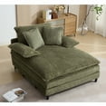 thumbnail image 1 of 54.75" W Oversized Chaise Lounge Chair,Fluffy cushioned sofa bed,Deep Seat,Corduroy,2 Pillows,Four gears can be adjusted,Leisure Sleeper Sofa Chair for Living Room,Green, 1 of 26
