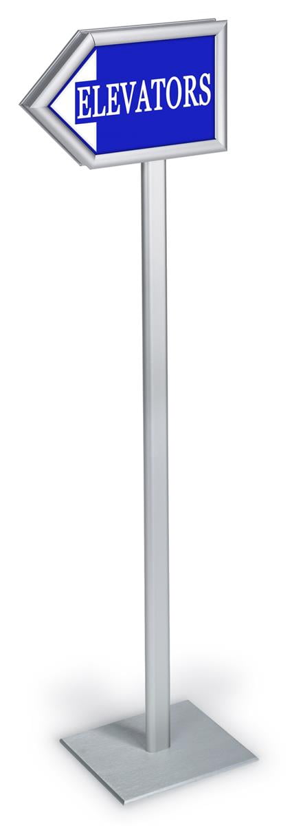 54.75"h Directional Arrow Sign with Front-Loading Frames, Double-Sided ...