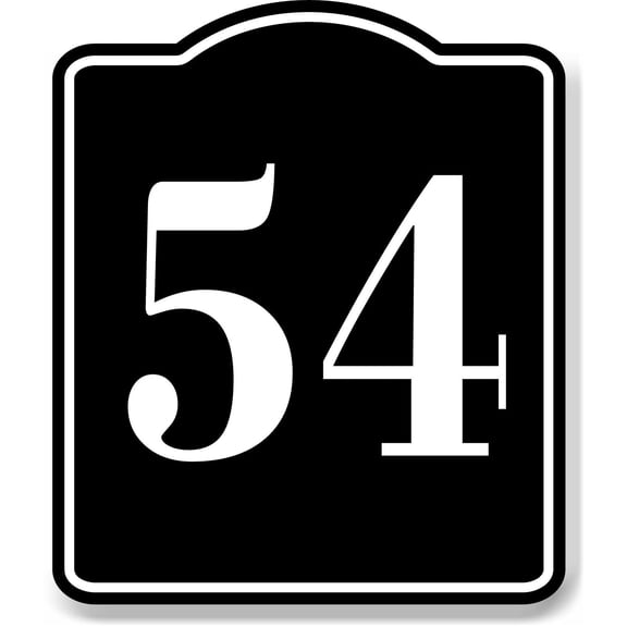 54 Bay Garage Door Plate Field Lane Gate Number BLACK Aluminum Composite Sign
