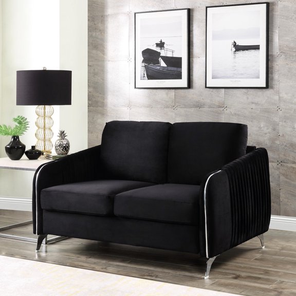 54" Black Velvet - Non - removable Seat Cushions - Studio Use - Long - lasting Seating