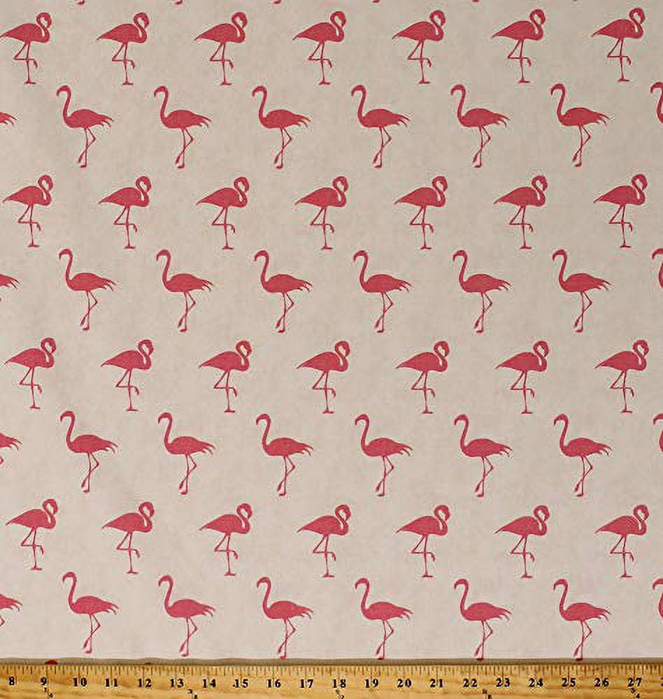 54" Pink Flamingo Canvas Upholstery Fabric by the Yard