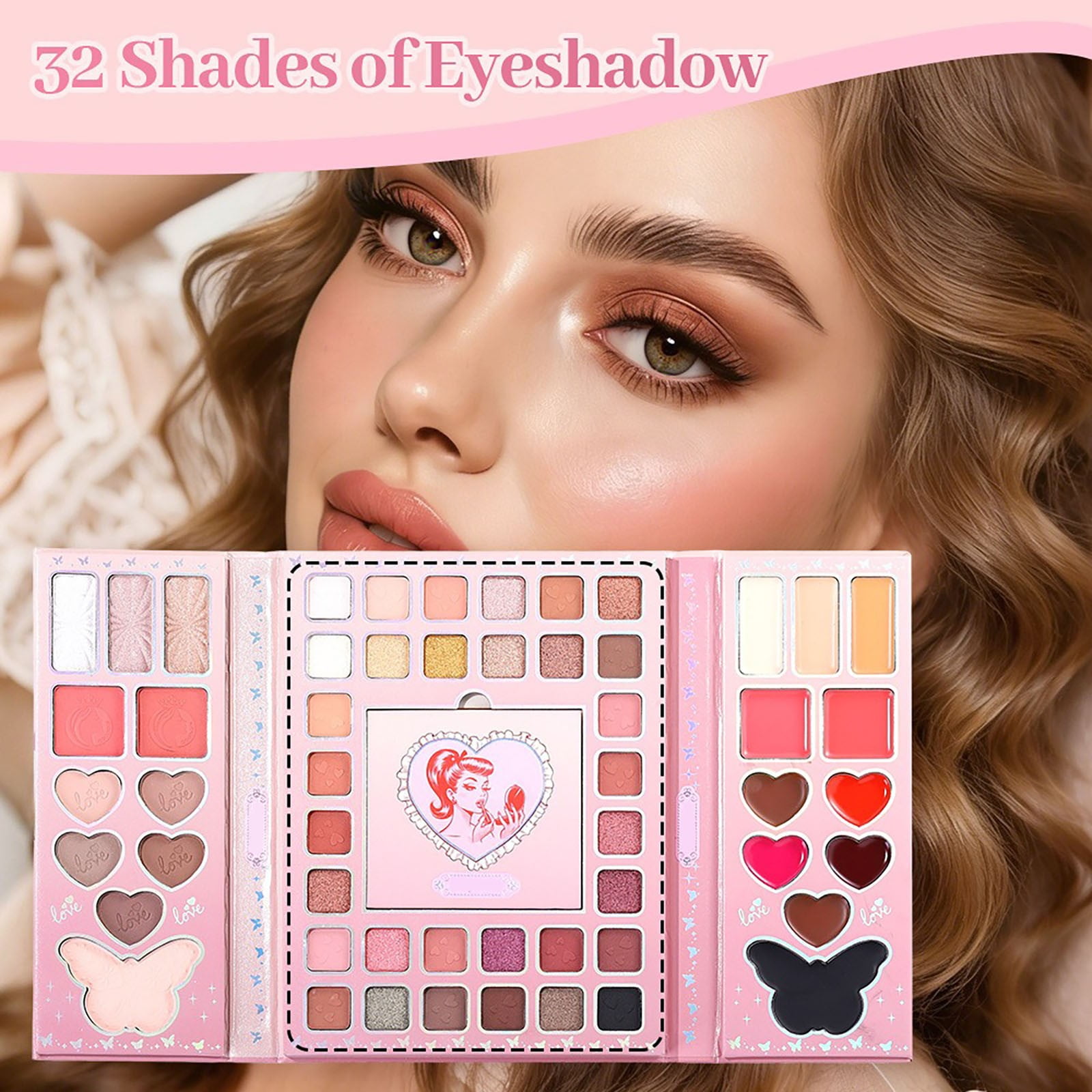 54 Color Pearlescent Matte Palette,Versatile Eye Shadow Matte Shimmer With Brush Set,Highly Pigmented Eye Shadow Set for Women,Long Lasting Waterproof Everyday Wear For Commuting,Dating