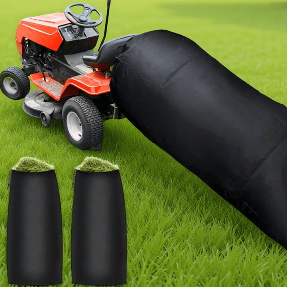 54 Cu Ft Lawn Tractor Leaf Bag with 112-Inch Opening, Fits 2-Bag Collection Systems, Black, 2-Pack