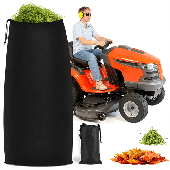 54 Cubic Feet Lawn Tractor Leaf Bag with 112-Inch Opening, Riding Mower Garden Waste Collection Bag for Outdoor Yard Cleanup