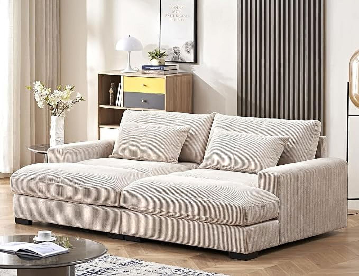 US Pride Furniture 54'' Depth deep seated sofa Beige