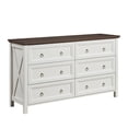 thumbnail image 1 of 54" Dresser for Bedroom with 6 Drawers, Wood Rustic Wide Chest of Drawers with Antique Handles, Storage Dressers Organizer for Bedroom, 1 of 11