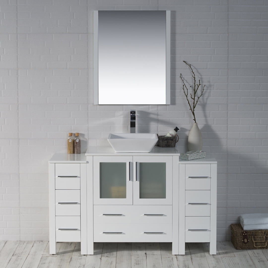 54" Freestanding Bathroom Vanity with Side Ceramic Sink