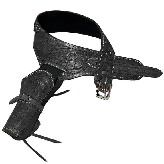 54 In Hilason Western Right Hand Gun Holster Rig 38 Cal Leather Cowboy
