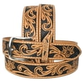 thumbnail image 1 of HILASON Western Genuine Leather Belt for Men Women Cowboy Cowgirl Handmade Unisex Full Grain Heavy Duty Floral Tooled Belt, 1 of 4