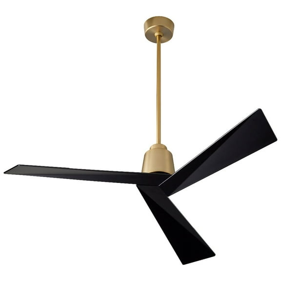 Oxygen Lighting - Dynamo - 54 Inch 3 Blade Ceiling Fan-Aged Brass, Black Finish