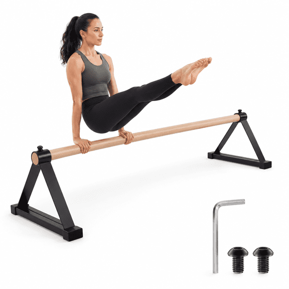 54 Inch Black Gymnastics Pirouette Floor Bar for Handstand Practice