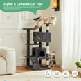 thumbnail image 1 of 54-Inch Cat Tree Tower, Indoor Cat High-Rise Multi-Story Tower with Sisal-Covered Scratching Posts, Bell Balls and Ramp, Easy Assembly, Plush Perches and Condo for Kittens, Cats and Pets, Dark Gray, 1 of 7