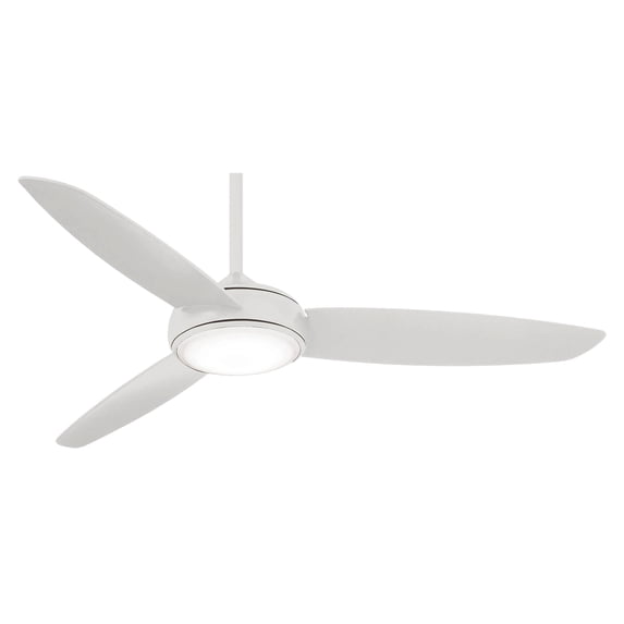 54 Inch Ceiling Fan With Light Kit-White Finish-White Blade Color Minka Aire Fans F465l-Wh
