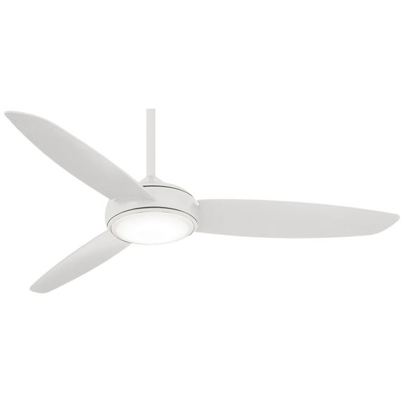54 Inch Ceiling Fan With Light Kit-White Finish-White Blade Color Minka Aire Fans F465l-Wh