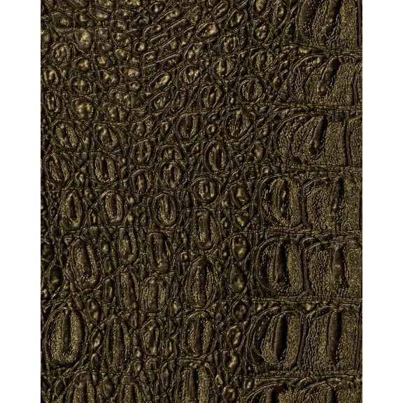 Burlap Fabrics Metallic Gator Faux Leather Emerald - 54 Inch Wide Premium Metallic Embossed Sold by the Yard