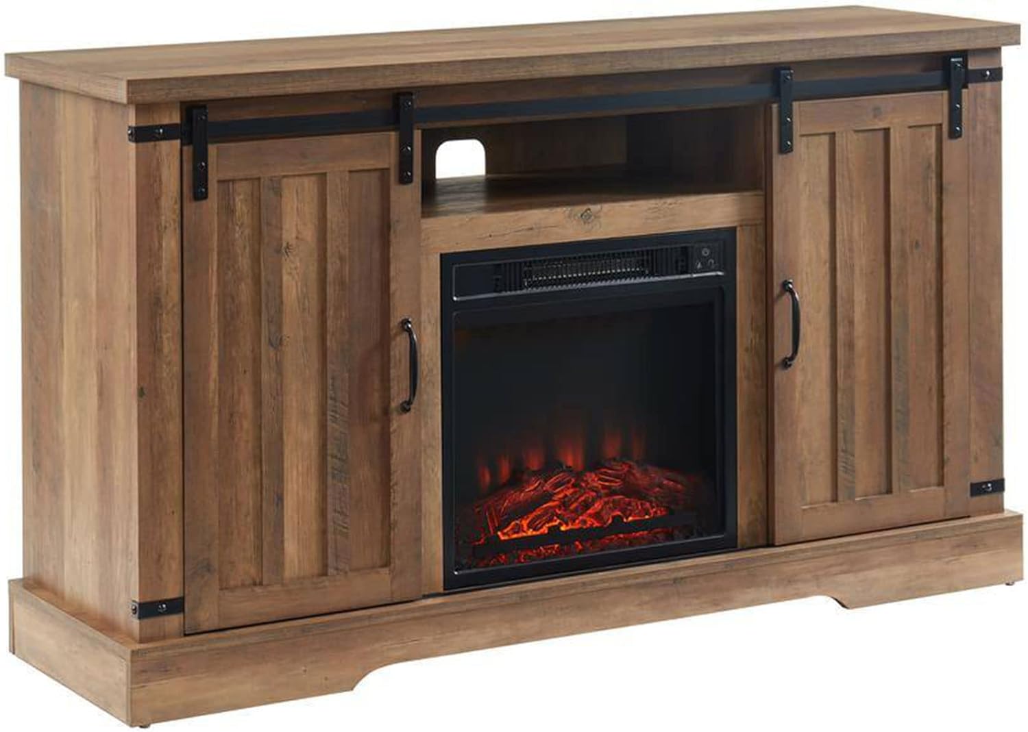 54 Inch Freestanding TV Stand Media Console With Sliding Barn Doors