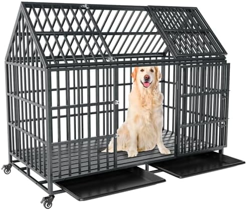 54 Inch Heavy Duty Dog Crate Extra Large Dog Cage Kennel