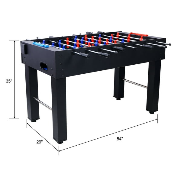 54-Inch Hurricane Foosball Table for Family Game Rooms with Light Cherry Finish, Analog Scoring and Free Accessories black,
