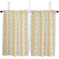thumbnail image 1 of 54 Inch Long Tier Curtains for Kitchen, Abstract Leaf Bathroom Window Curtains Rod Pocket Short Curtains Window Treatment Tiers for Living Room Farmhouse 2 Panels, 1 of 5