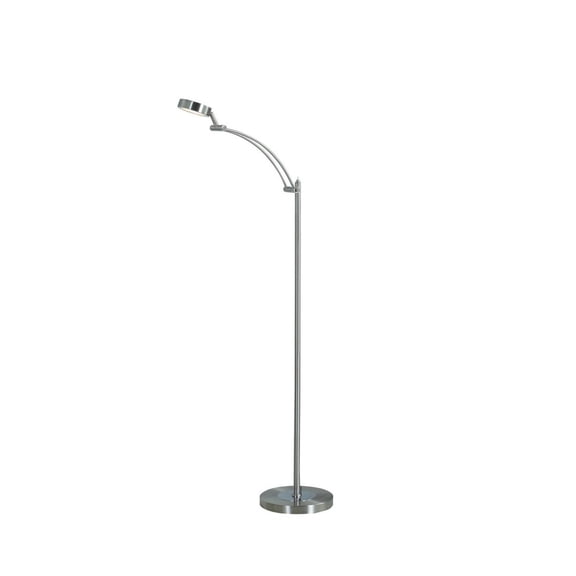 54-Inch-Long Tinsley Silver Integrated LED Task Floor Lamp