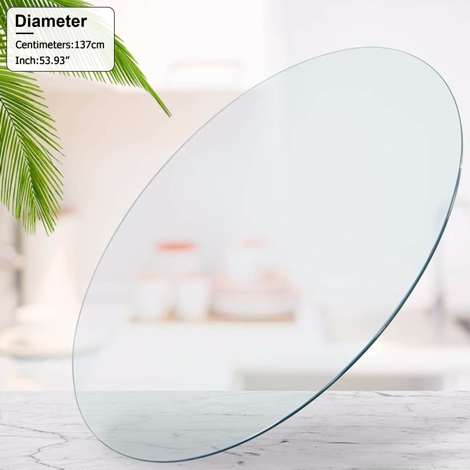 54 Inch Round Glass Dining Table Top,Circle Tempered Glass Kitchen ...