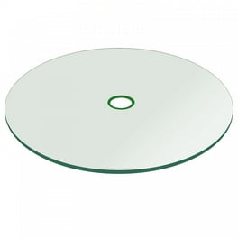 20 Inch Round Glass Dining Table Top Circle Tempered Glass Kitchen Table Top with 4 6 Rubber Anti Slip Ring 0.26 Clear Circular Dining Table Top for Dining Restaurant Table and Lazy Susan Walmart