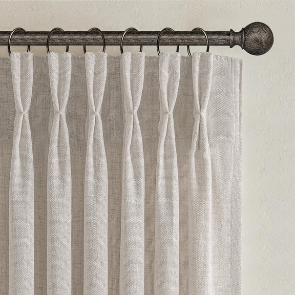 54 Inch Short Greyish Brown Curtains For Kitchen  Memory Trained Pinch Pleated Light Filtering Linen Blend Semi Sheer Mini Neutral Windows Curtain Cafe 2 Panels Set 4-1/2 Ft Length Taupe