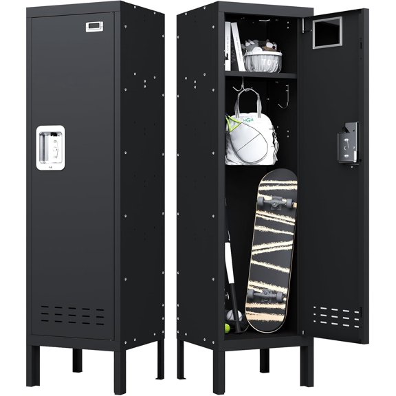 54-Inch Tall Metal Locker with Lockable Door, Steel Storage Cabinet , School, and Gym