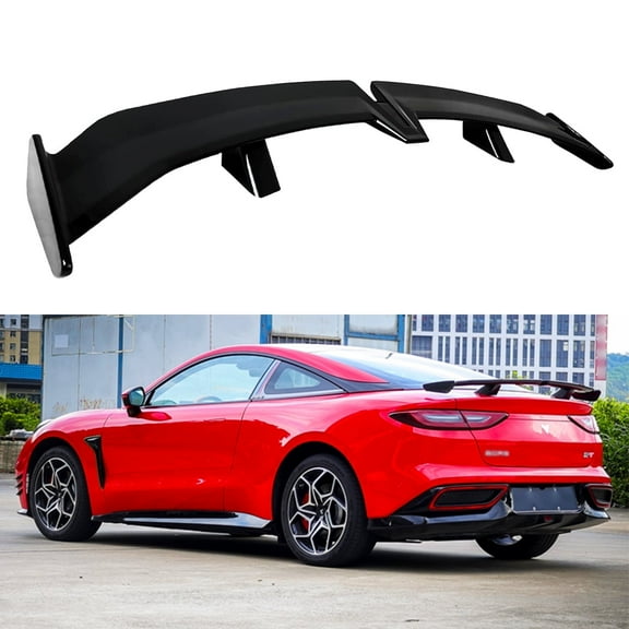 54 Inch Universal Rear Spoiler, PRO Style Car Rear Trunk Spoiler Wing Spoiler Compatible with Mazda Miata RX-7 Chevy Corvette Camaro Nissan Lexus Toyota Honda Civic Ford Mustang Scion, Gloss Black